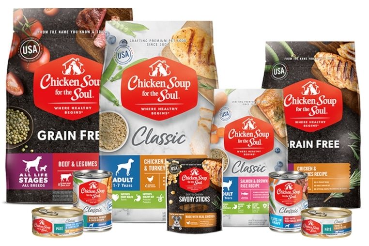 Sampling of Chicken Soup for the Soul Pet Food products